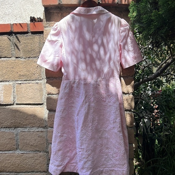Vintage handmade pink quilted button down‎ dress - Picture 4 of 15